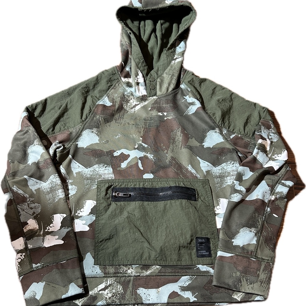 Athletic Works  ~ Youth Boys ~ Large (10-12) ~ Green Camo ~ Anorak Hoodie Jacket